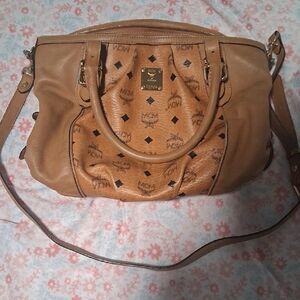 MCM Brown Leather Shoulder Bag